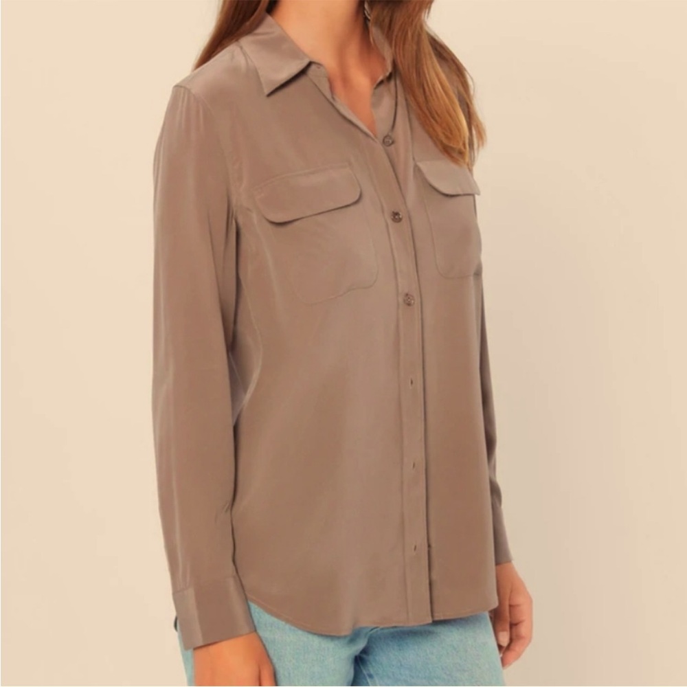 Equipment Femme Slim Signature Silk Shirt Size Medium
